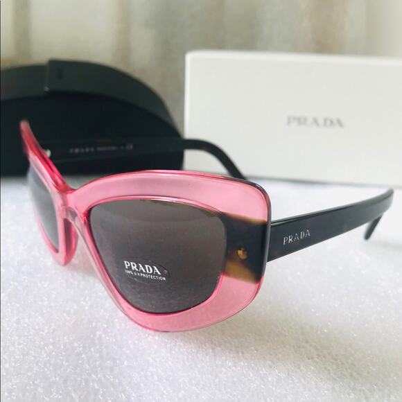 Prada Designer Cat Eye Sunglasses – Pink Havana Frames - Picture 6 of 11
